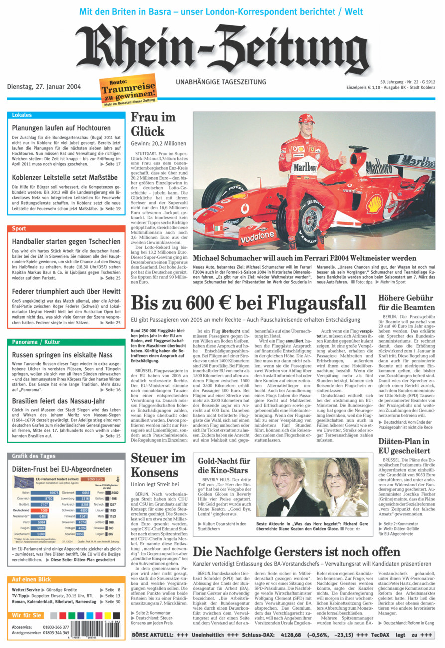 Rhein-Zeitung Koblenz & Region vom Dienstag, 27.01.2004