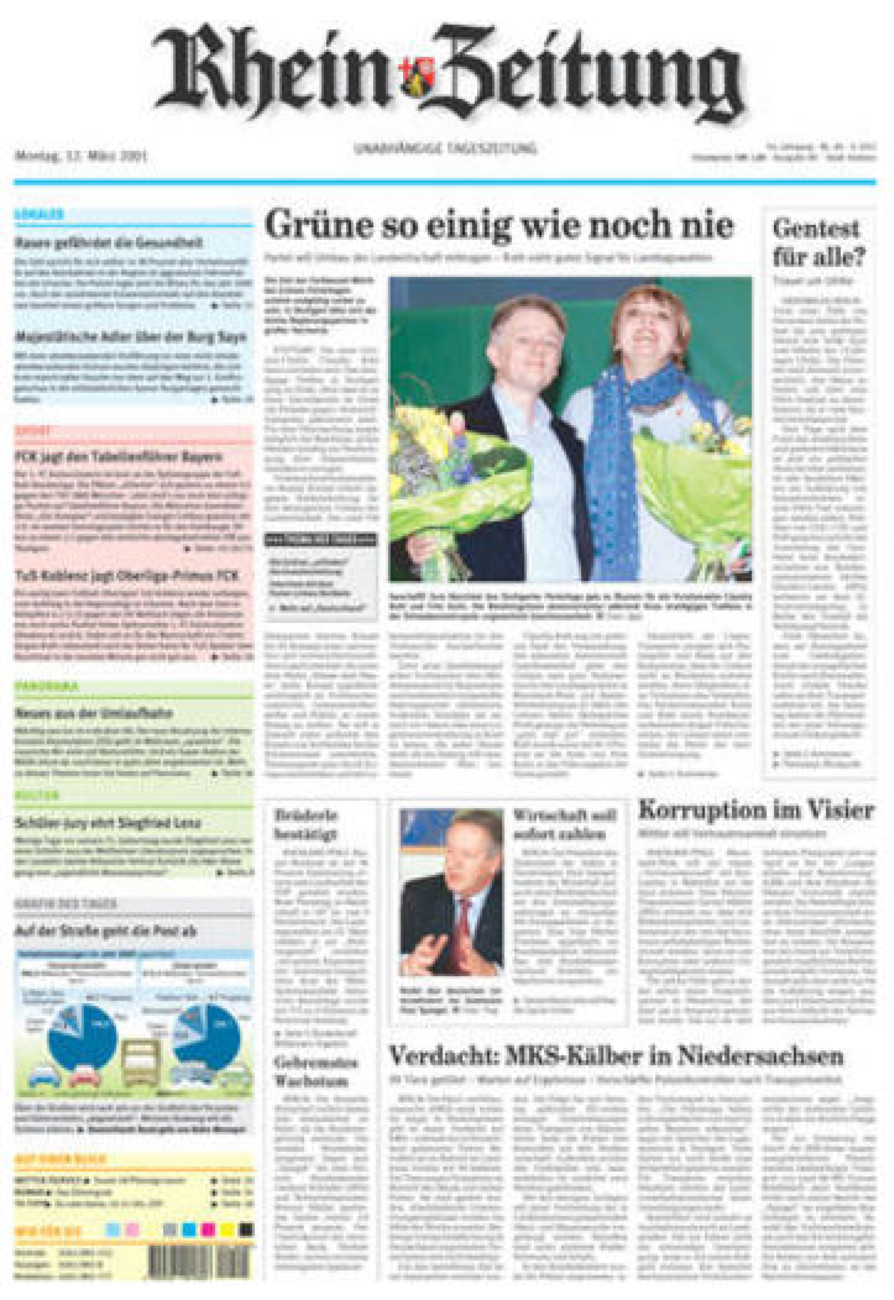 Rhein-Zeitung Koblenz & Region vom Montag, 12.03.2001