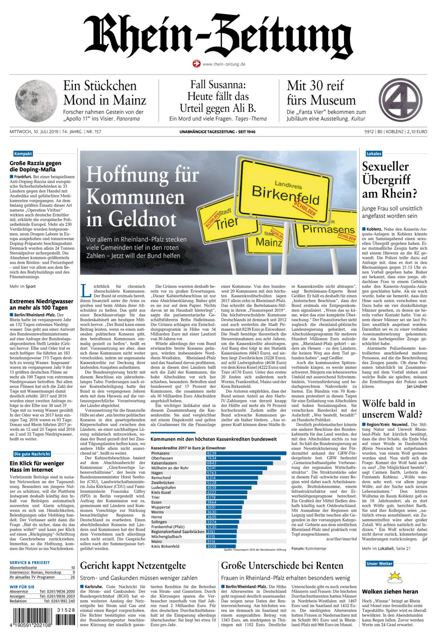 Rhein-Zeitung Koblenz & Region vom Mittwoch, 10.07.2019
