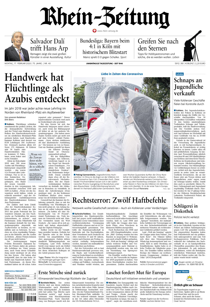 Rhein-Zeitung Koblenz & Region vom Montag, 17.02.2020