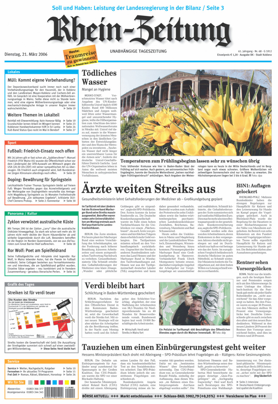 Rhein-Zeitung Koblenz & Region vom Dienstag, 21.03.2006