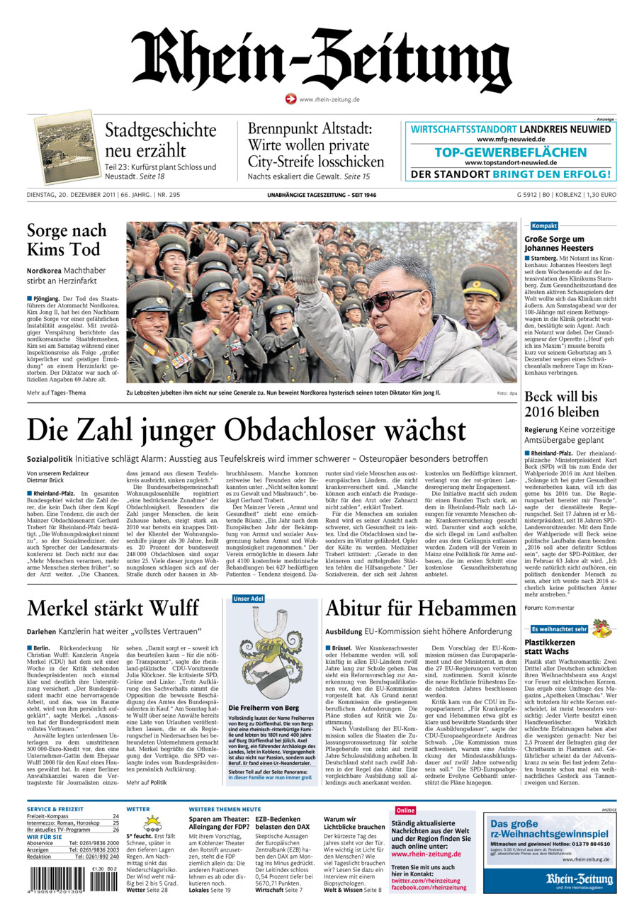 Rhein-Zeitung Koblenz & Region vom Dienstag, 20.12.2011