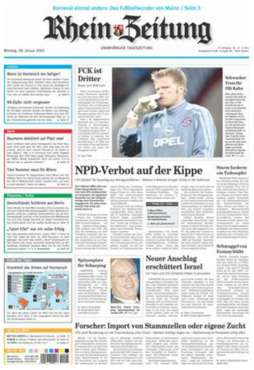 Rhein-Zeitung Koblenz & Region vom Montag, 28.01.2002