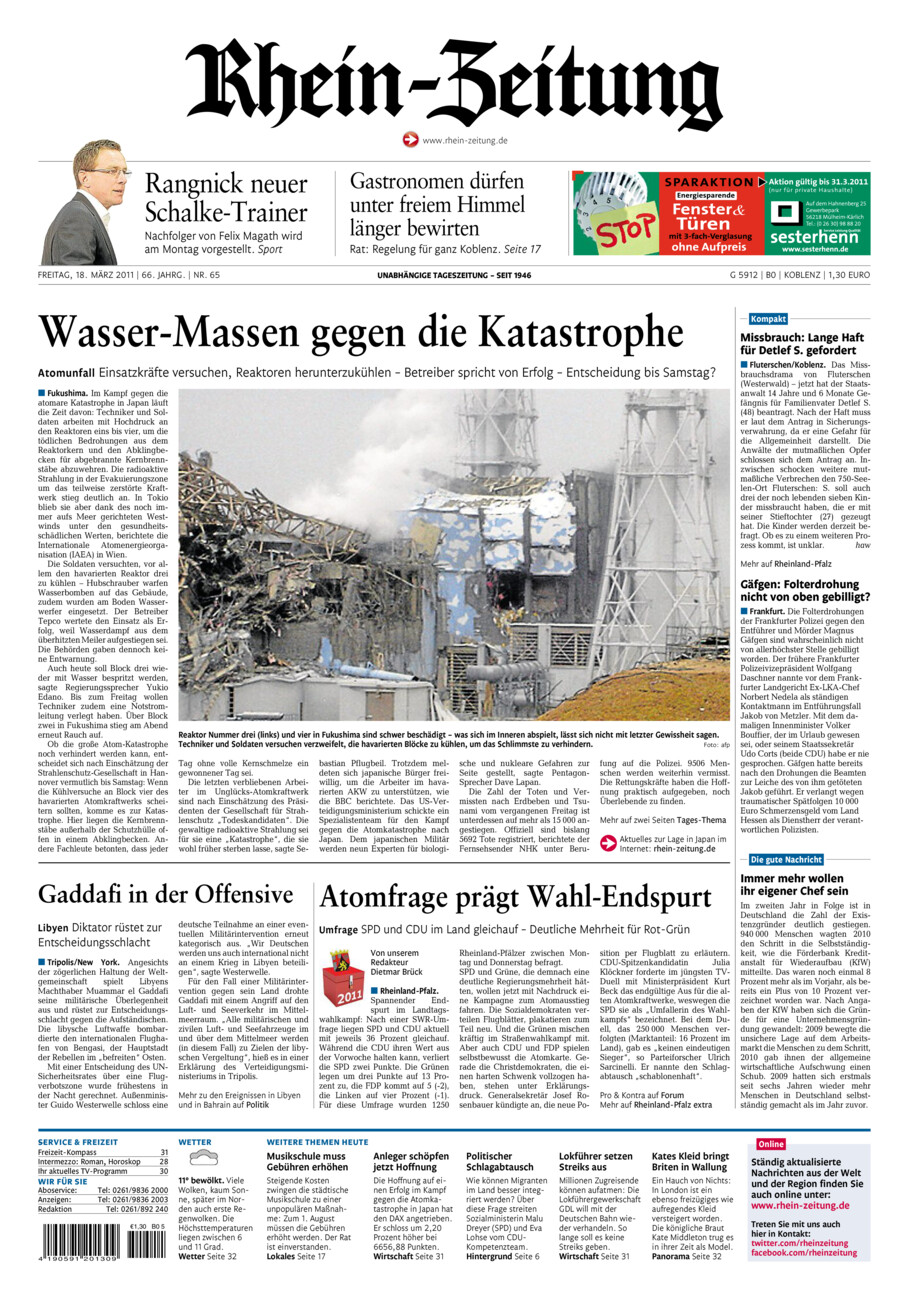 Rhein-Zeitung Koblenz & Region vom Freitag, 18.03.2011