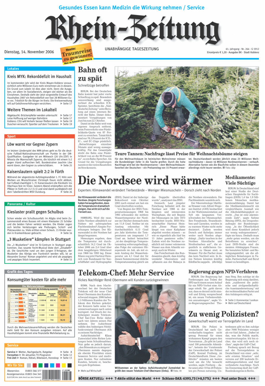 Rhein-Zeitung Koblenz & Region vom Dienstag, 14.11.2006