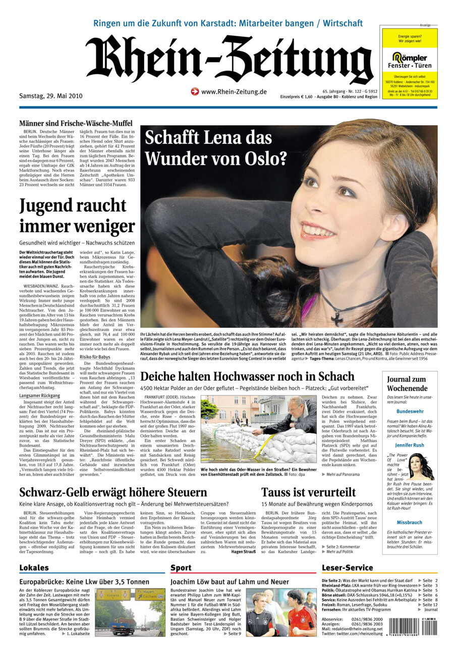 Rhein-Zeitung Koblenz & Region vom Samstag, 29.05.2010