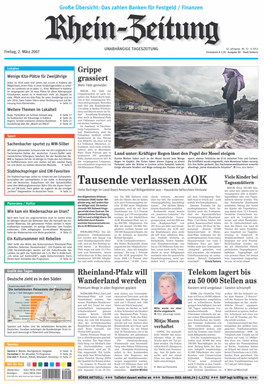 Rhein-Zeitung Koblenz & Region vom Freitag, 02.03.2007