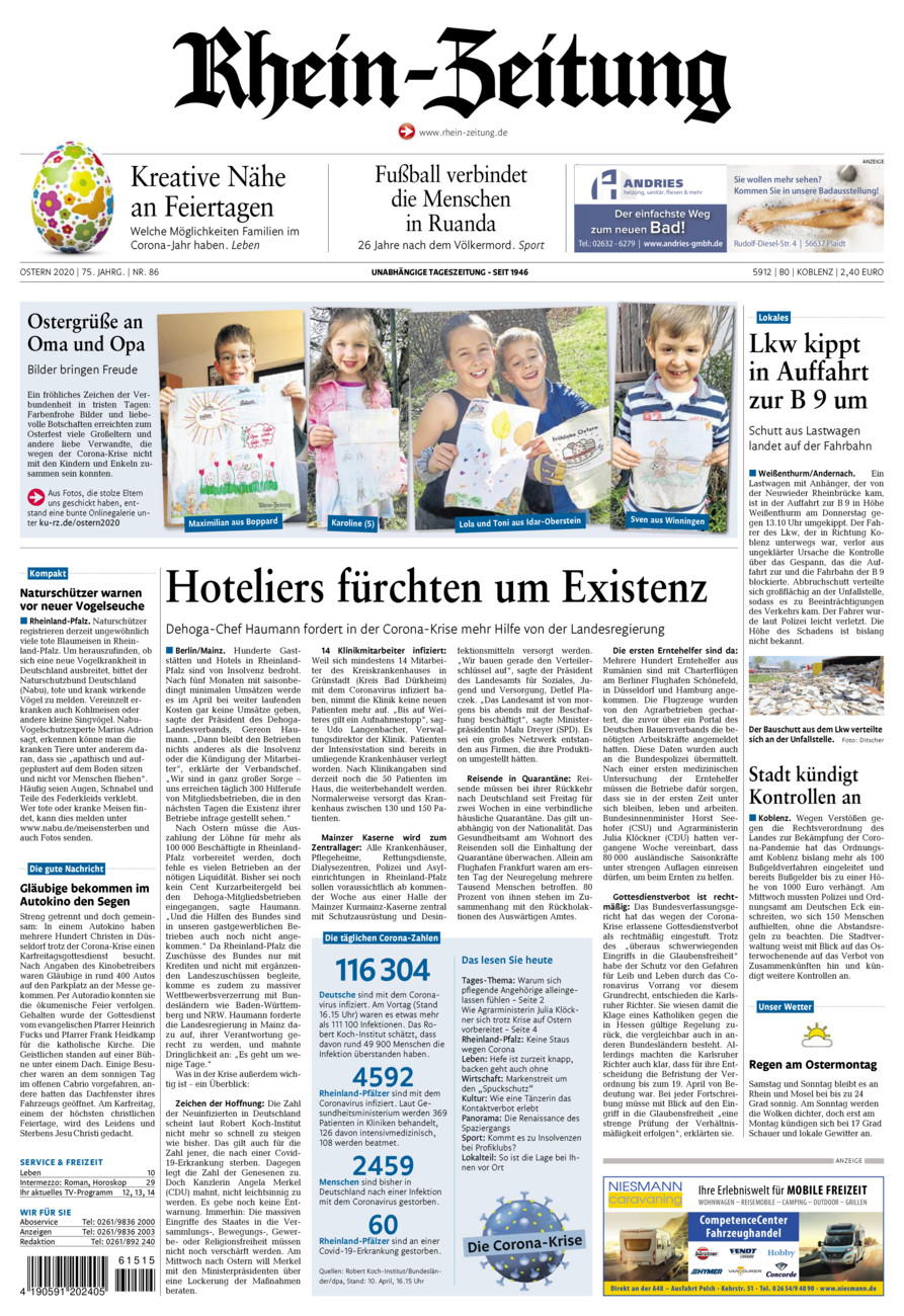 Rhein-Zeitung Koblenz & Region vom Samstag, 11.04.2020