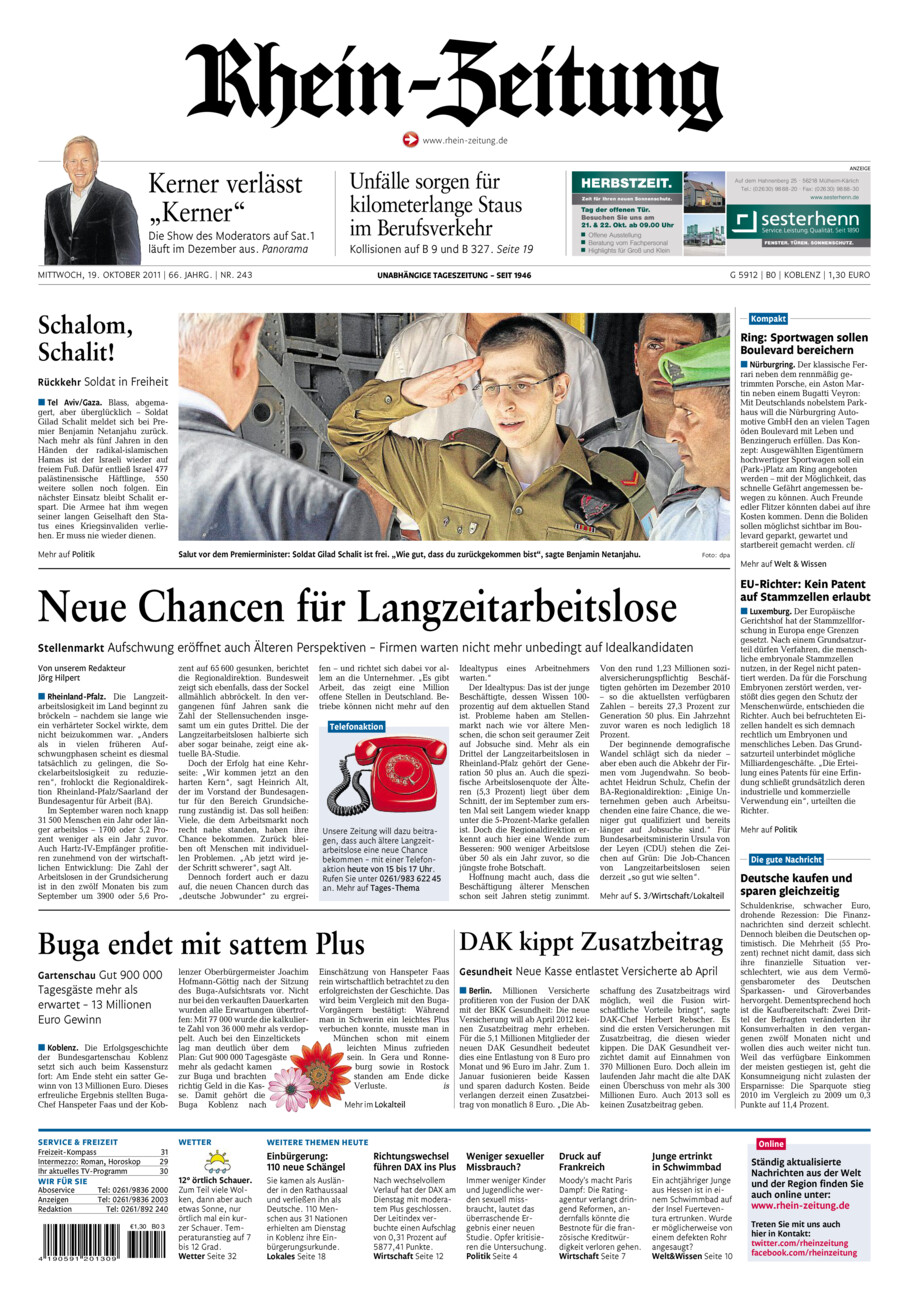Rhein-Zeitung Koblenz & Region vom Mittwoch, 19.10.2011