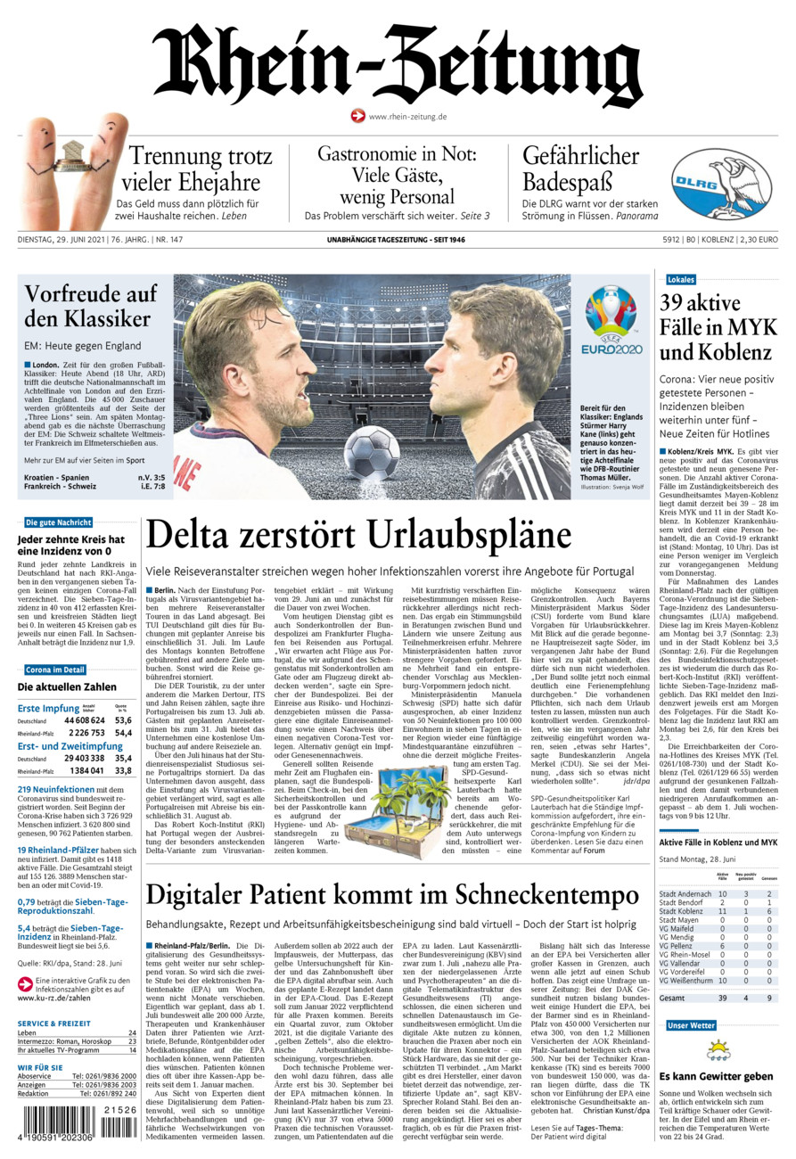 Rhein-Zeitung Koblenz & Region vom Dienstag, 29.06.2021