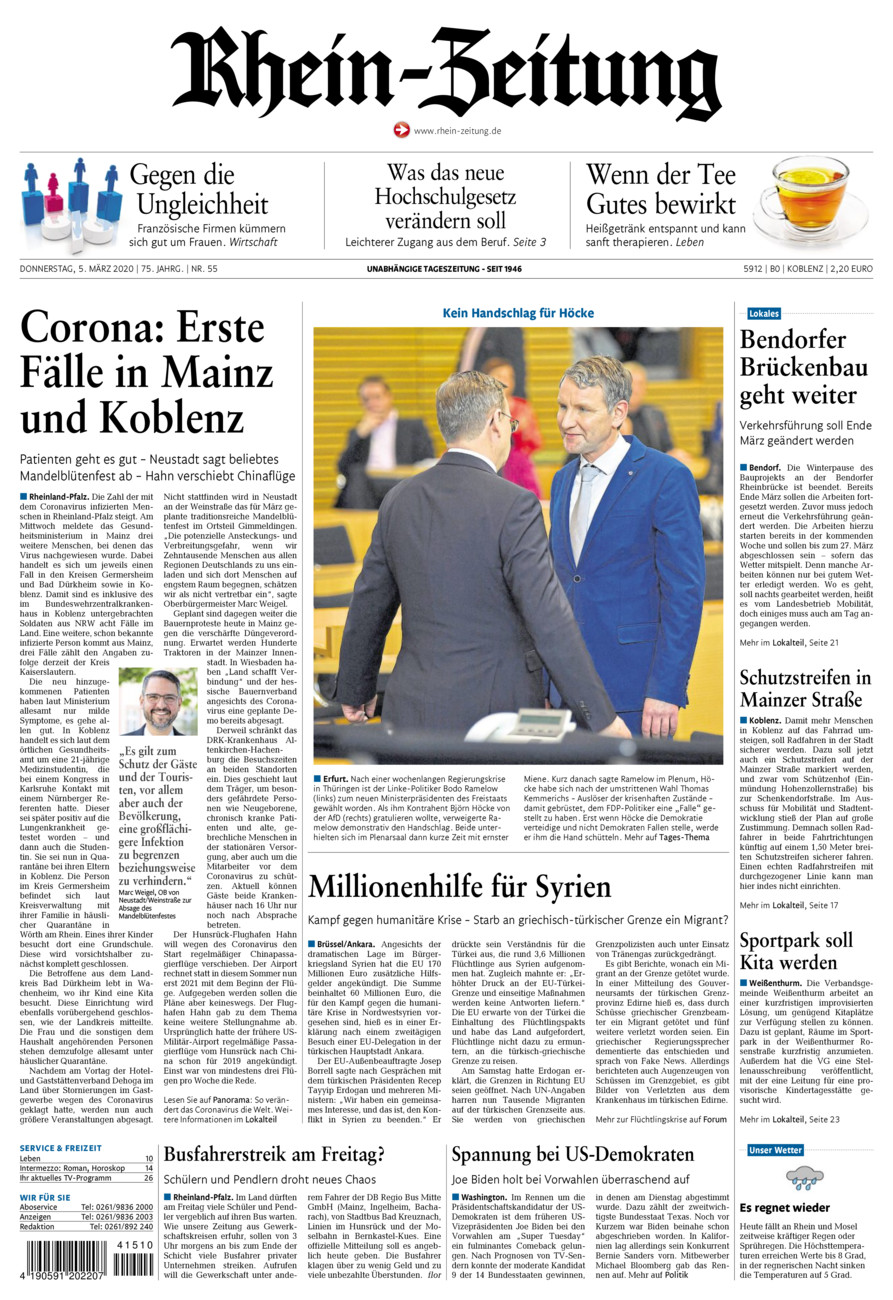 Rhein-Zeitung Koblenz & Region vom Donnerstag, 05.03.2020