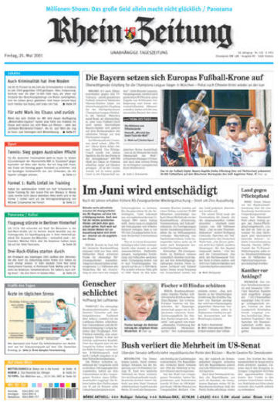 Rhein-Zeitung Koblenz & Region vom Freitag, 25.05.2001