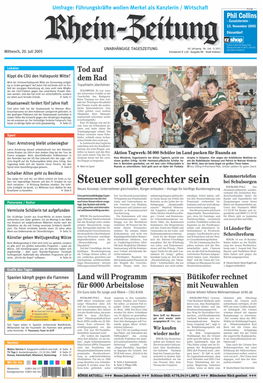 Rhein-Zeitung Koblenz & Region vom Mittwoch, 20.07.2005