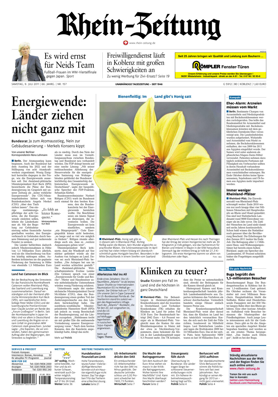 Rhein-Zeitung Koblenz & Region vom Samstag, 09.07.2011