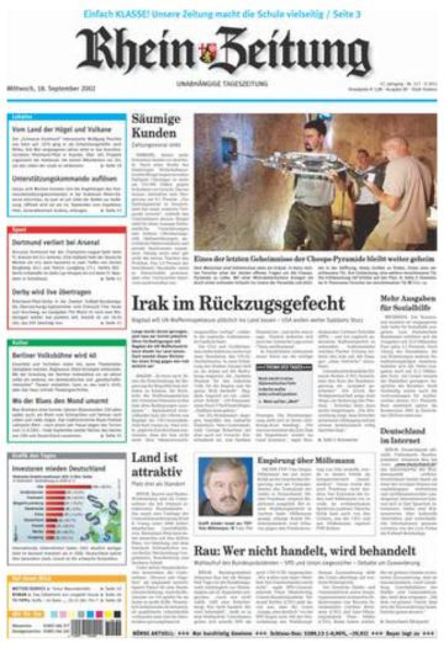 Rhein-Zeitung Koblenz & Region vom Mittwoch, 18.09.2002