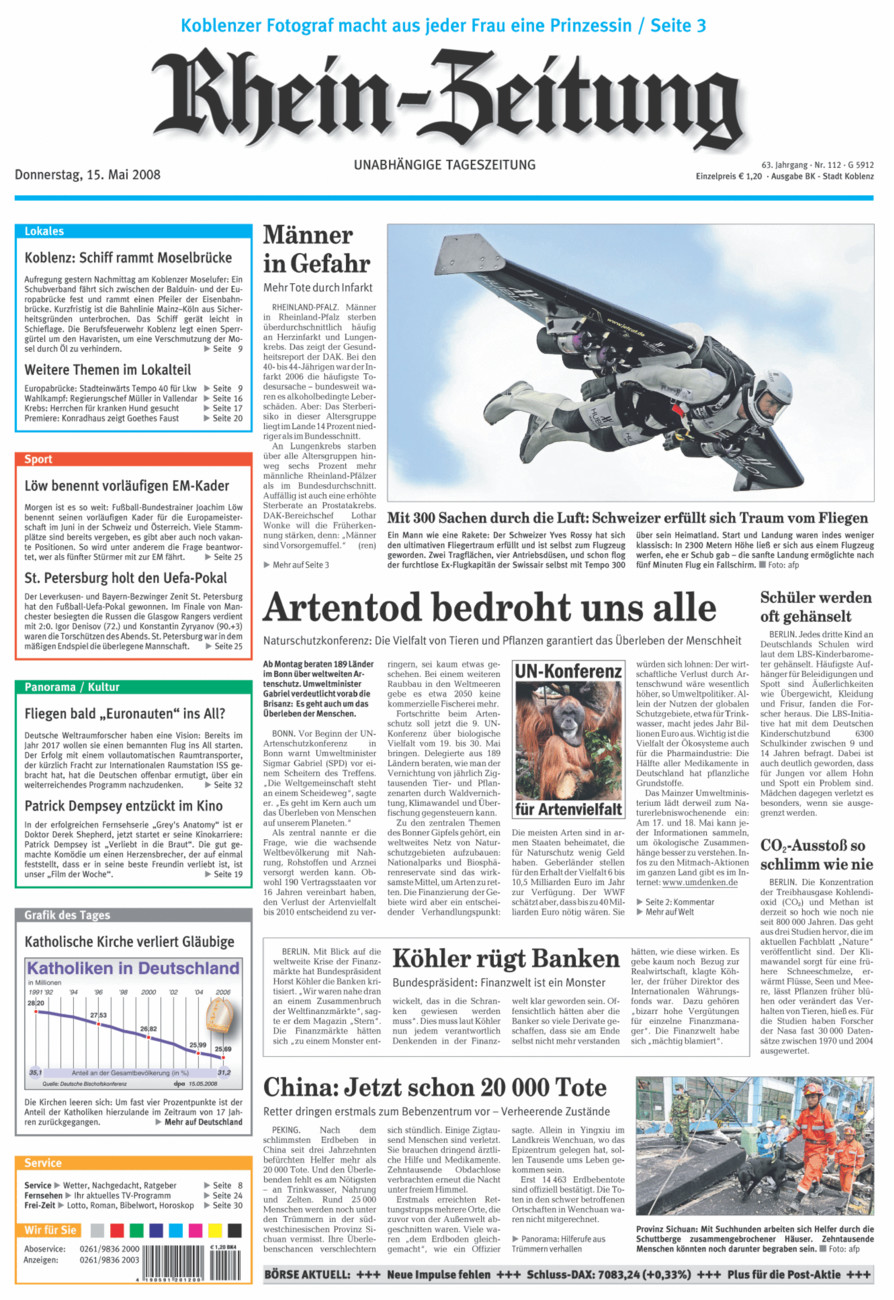 Rhein-Zeitung Koblenz & Region vom Donnerstag, 15.05.2008