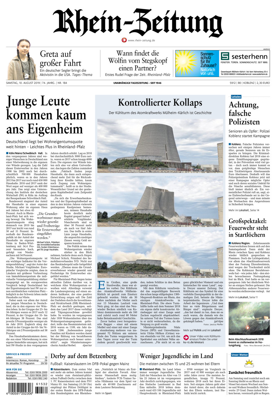 Rhein-Zeitung Koblenz & Region vom Samstag, 10.08.2019