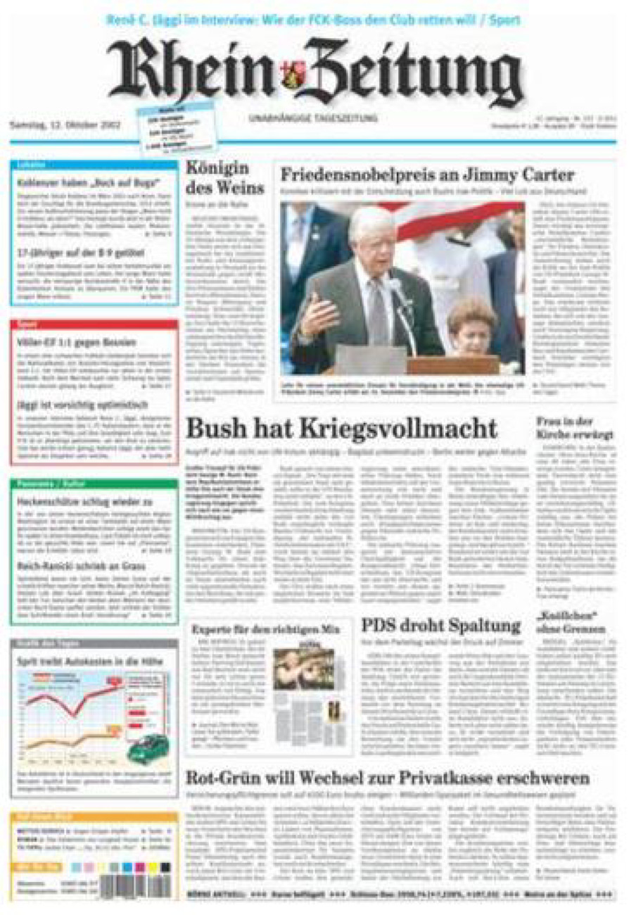 Rhein-Zeitung Koblenz & Region vom Samstag, 12.10.2002