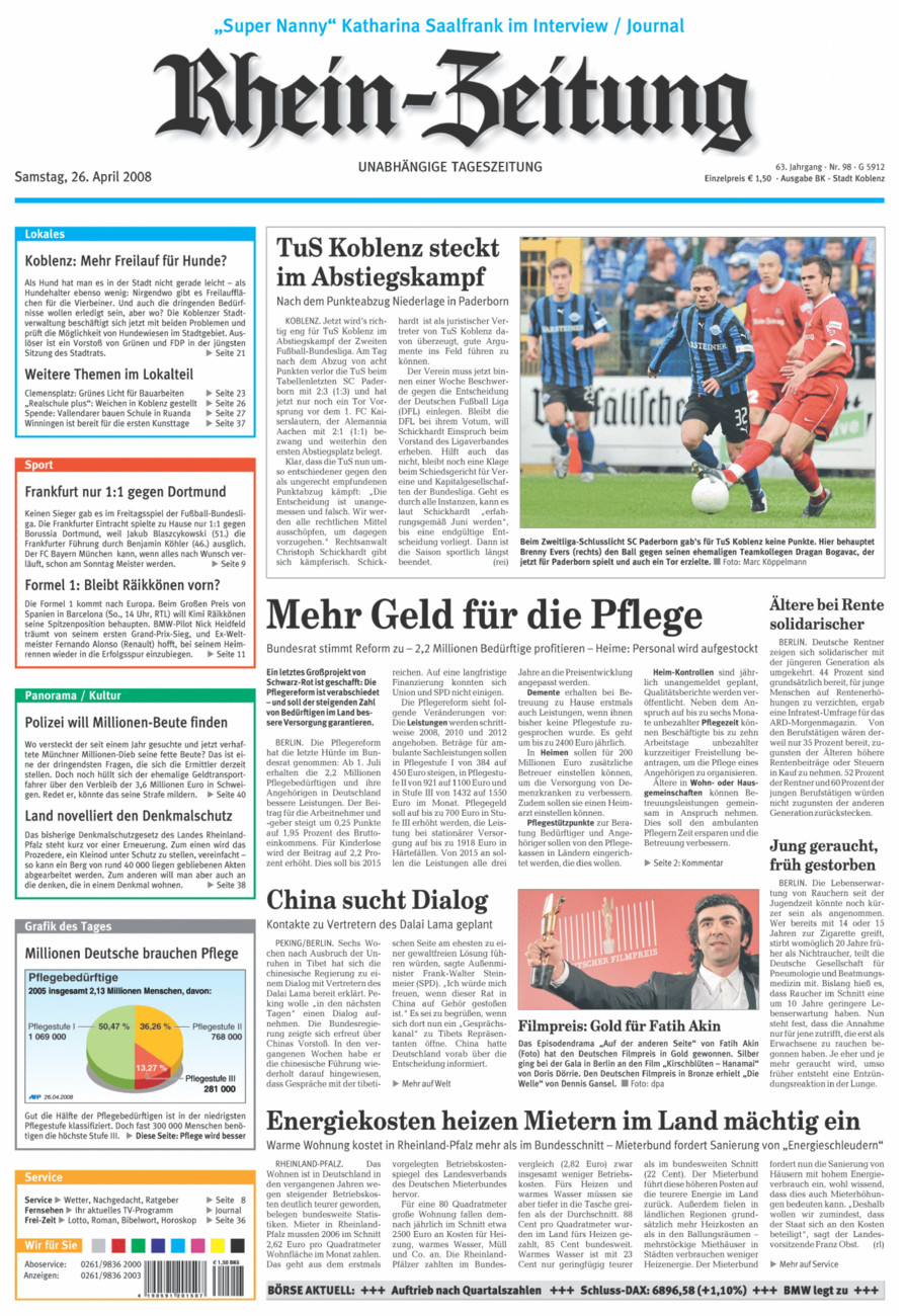 Rhein-Zeitung Koblenz & Region vom Samstag, 26.04.2008