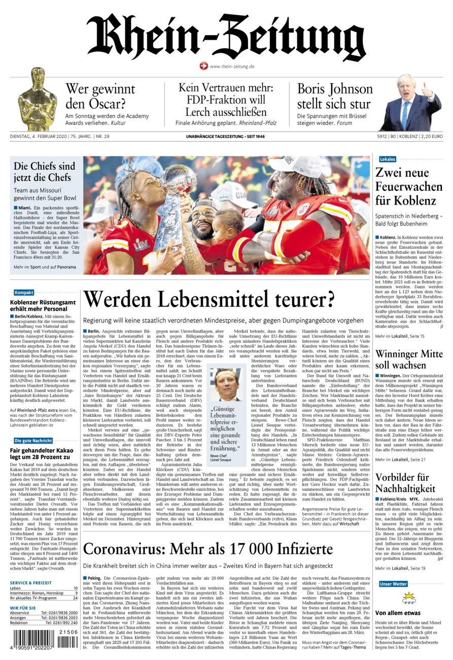 Rhein-Zeitung Koblenz & Region vom Dienstag, 04.02.2020