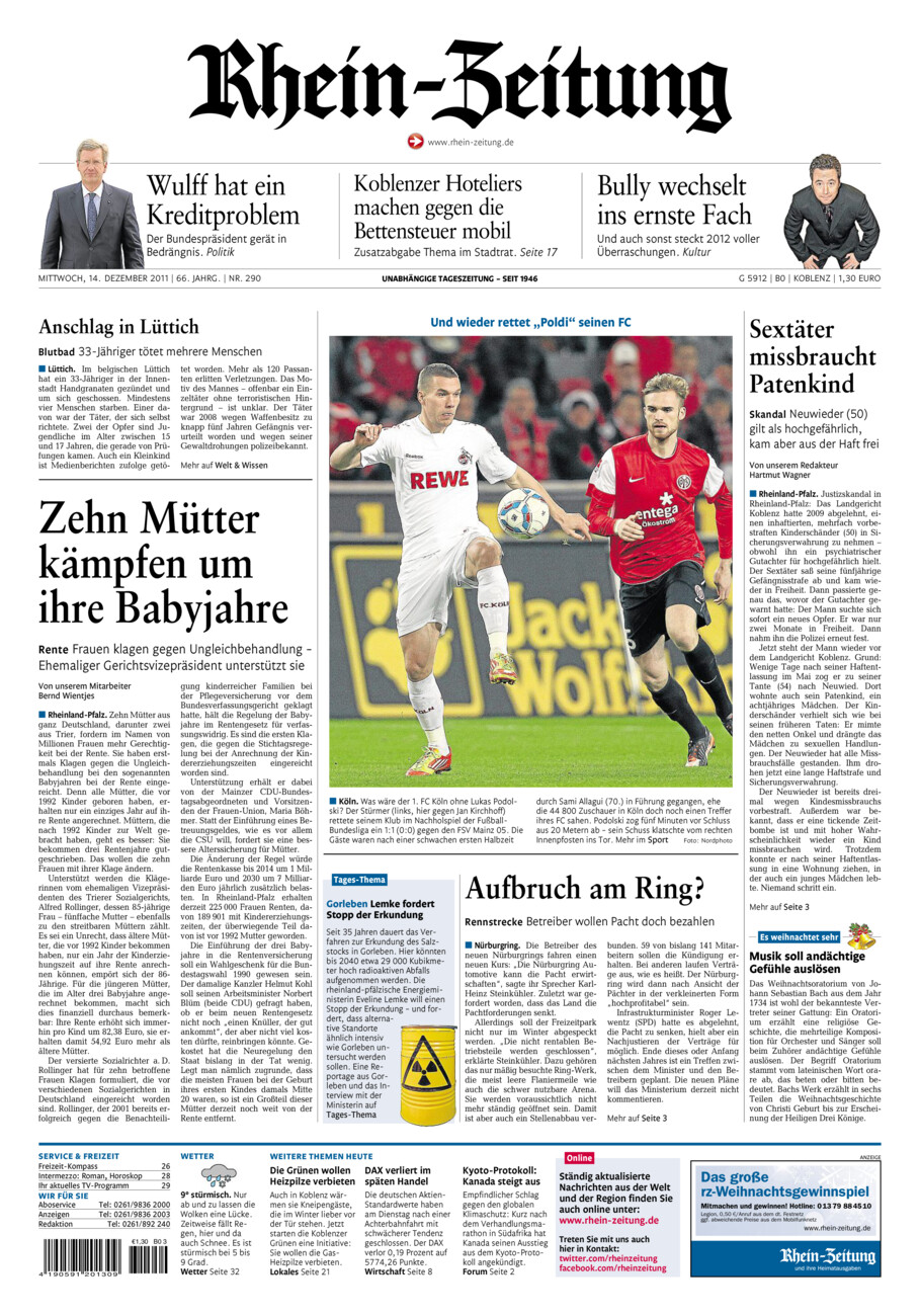 Rhein-Zeitung Koblenz & Region vom Mittwoch, 14.12.2011