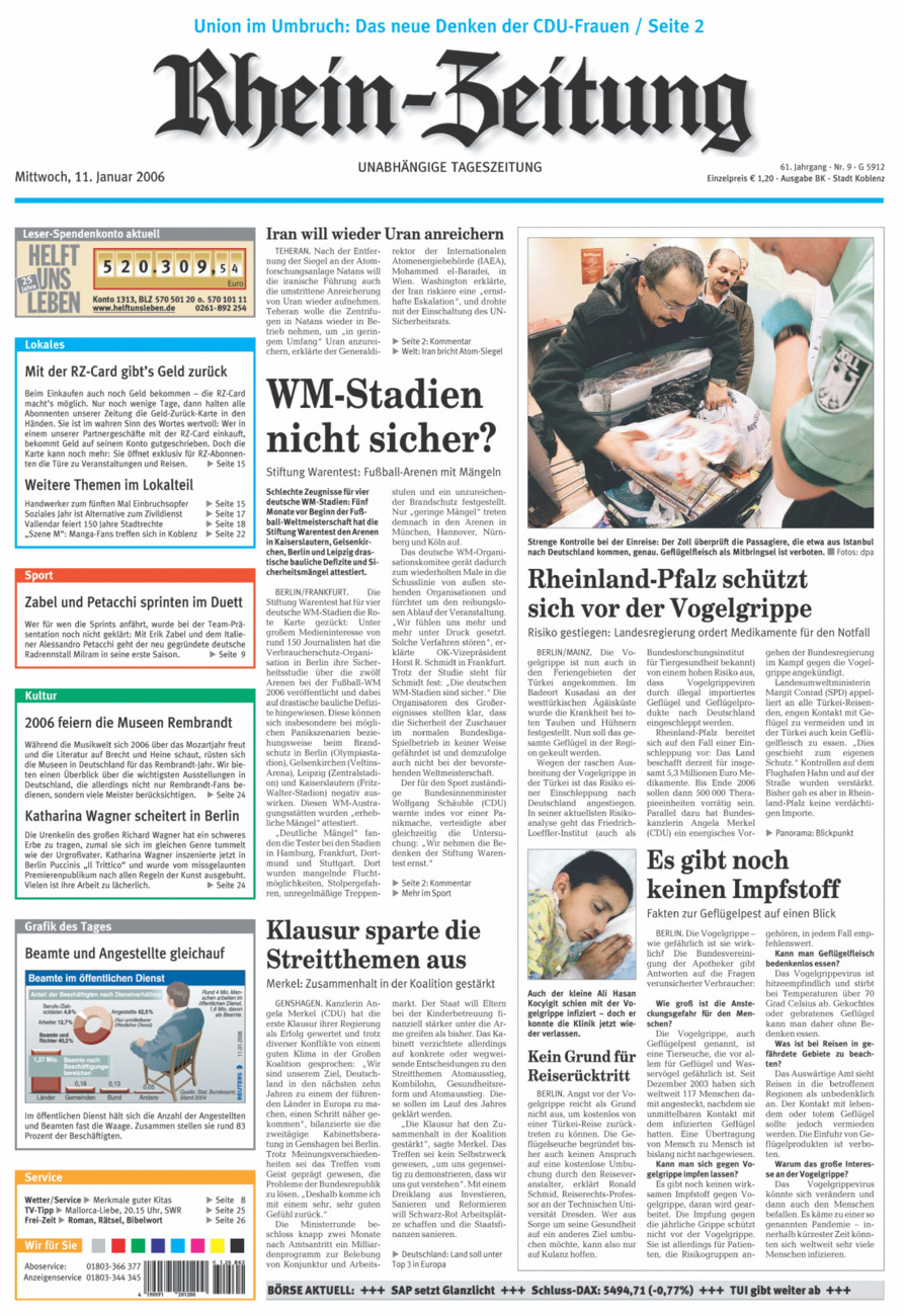 Rhein-Zeitung Koblenz & Region vom Mittwoch, 11.01.2006