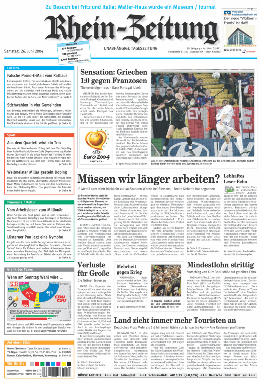 Rhein-Zeitung Koblenz & Region vom Samstag, 26.06.2004