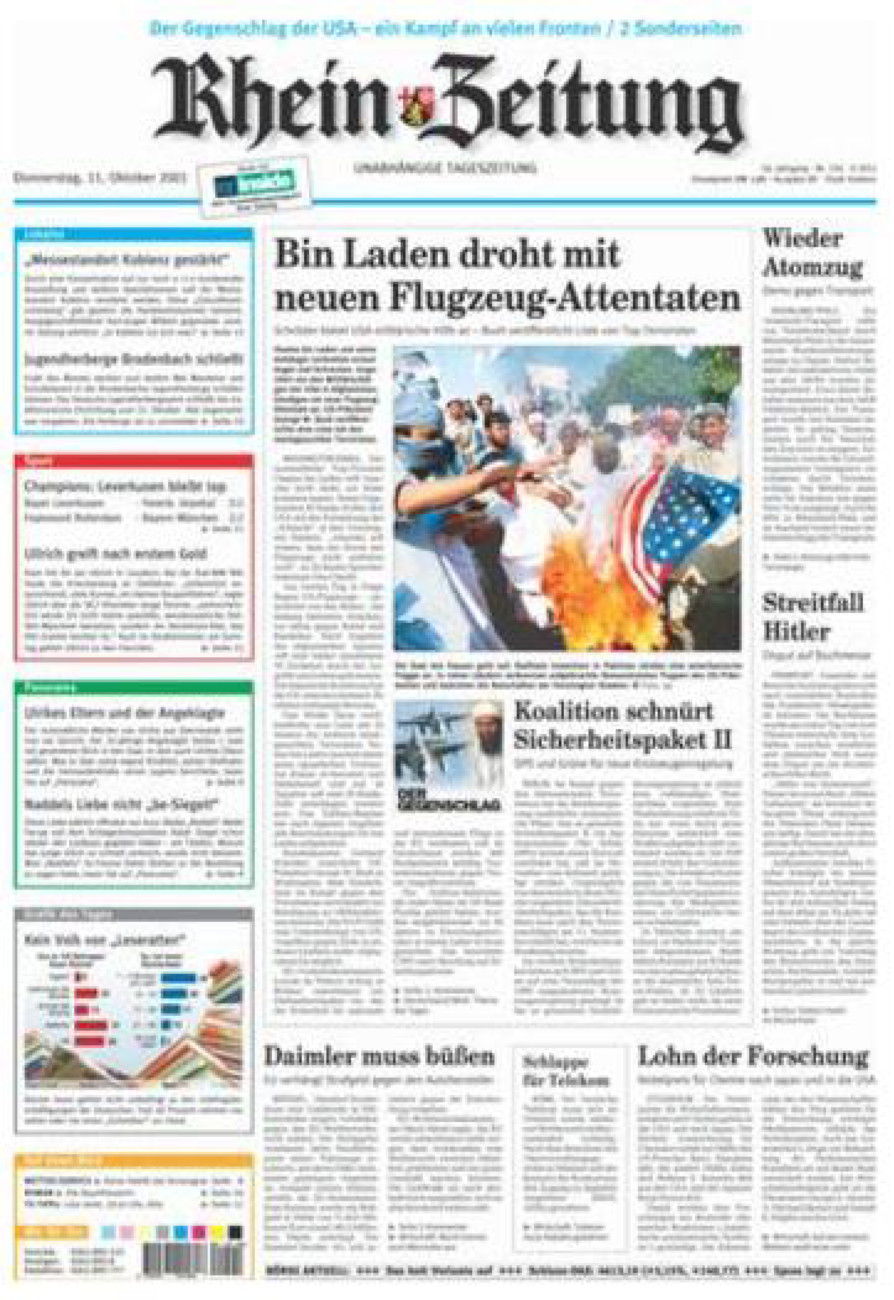 Rhein-Zeitung Koblenz & Region vom Donnerstag, 11.10.2001