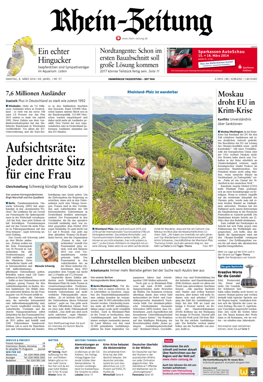 Rhein-Zeitung Koblenz & Region vom Samstag, 08.03.2014