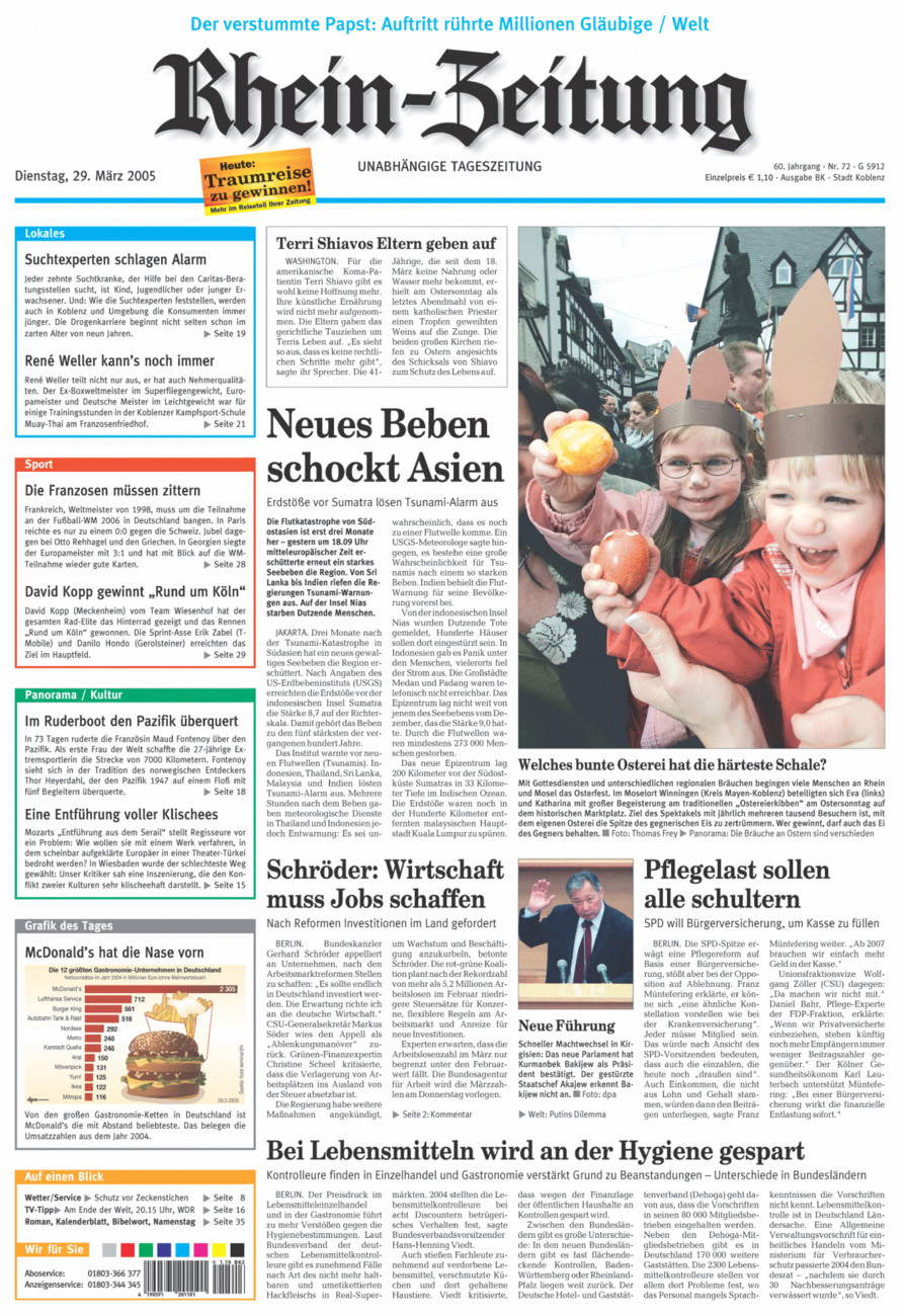 Rhein-Zeitung Koblenz & Region vom Dienstag, 29.03.2005