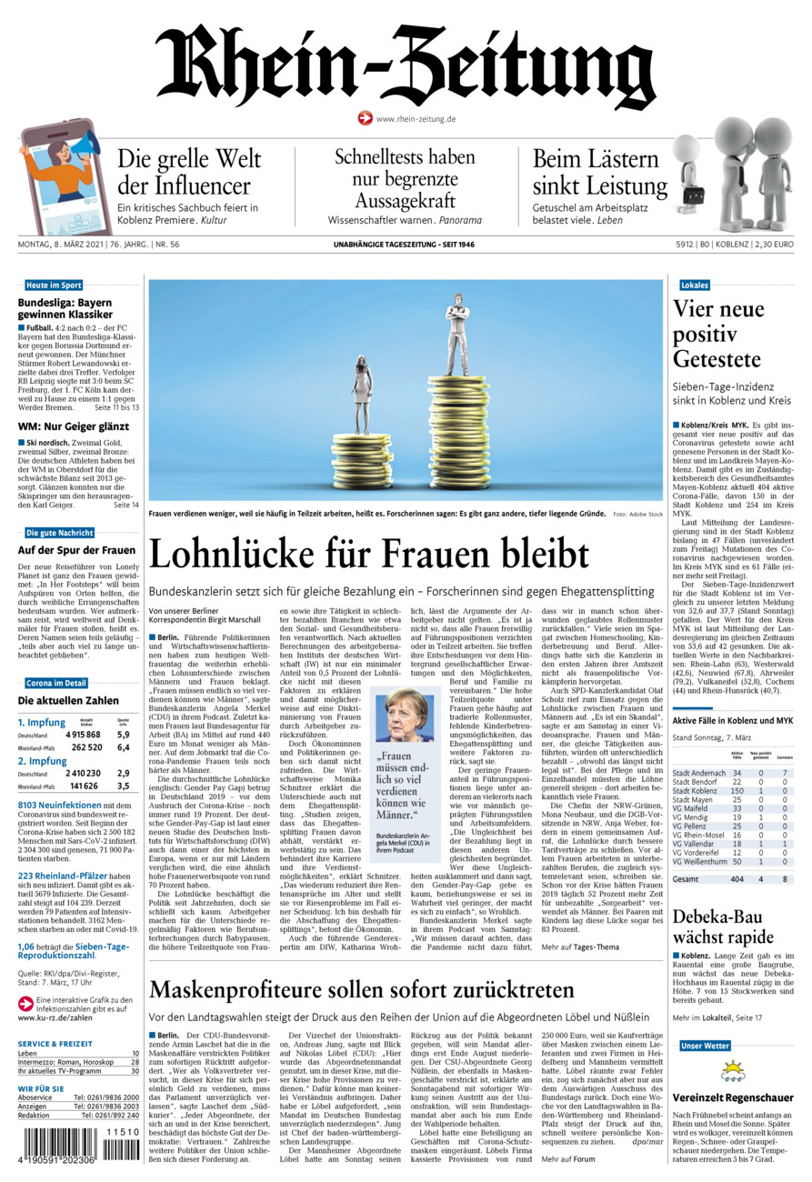 Rhein-Zeitung Koblenz & Region vom Montag, 08.03.2021