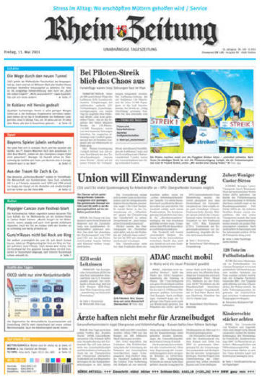 Rhein-Zeitung Koblenz & Region vom Freitag, 11.05.2001