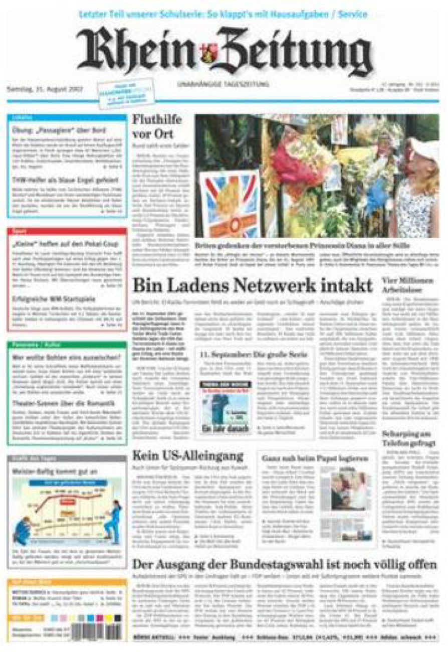 Rhein-Zeitung Koblenz & Region vom Samstag, 31.08.2002