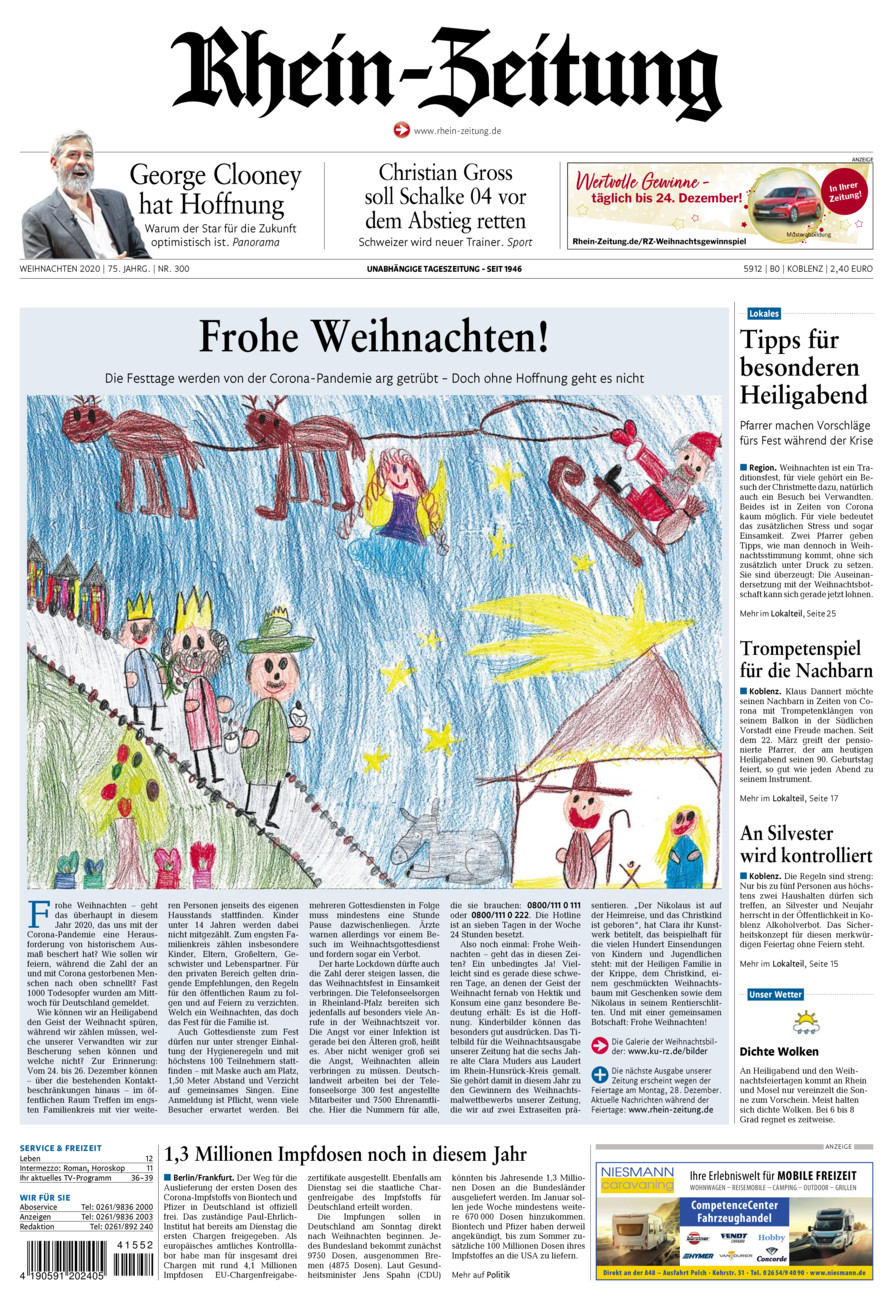 Rhein-Zeitung Koblenz & Region vom Donnerstag, 24.12.2020