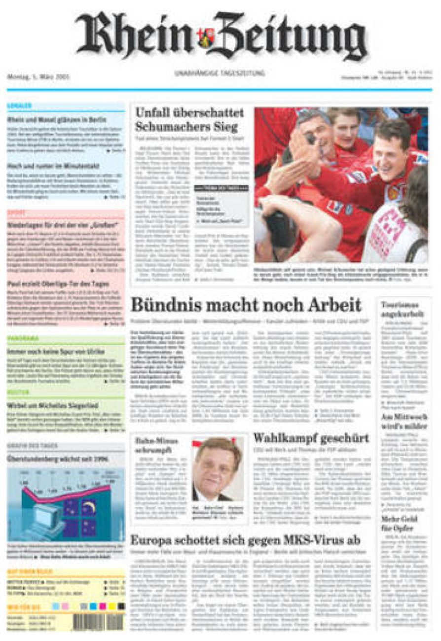 Rhein-Zeitung Koblenz & Region vom Montag, 05.03.2001