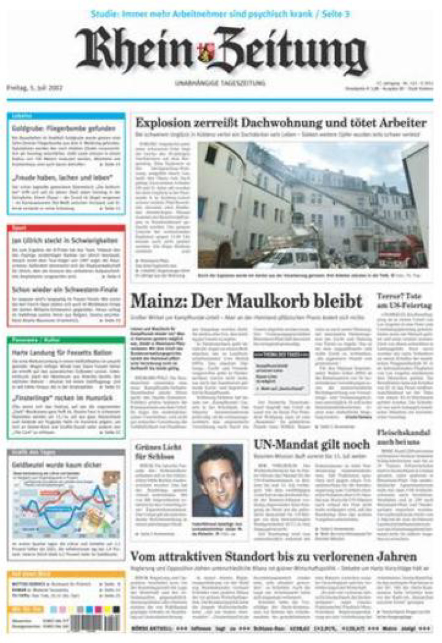 Rhein-Zeitung Koblenz & Region vom Freitag, 05.07.2002