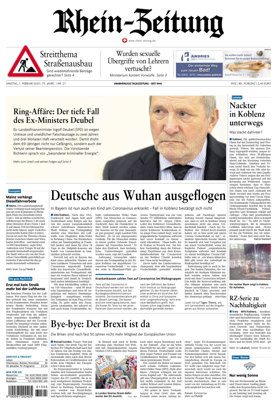 Rhein-Zeitung Koblenz & Region vom Samstag, 01.02.2020