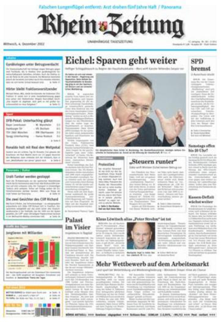 Rhein-Zeitung Koblenz & Region vom Mittwoch, 04.12.2002