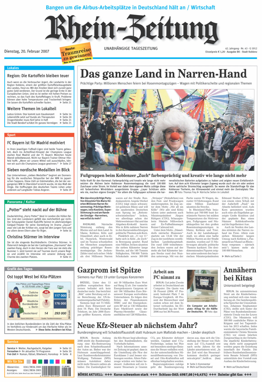 Rhein-Zeitung Koblenz & Region vom Dienstag, 20.02.2007