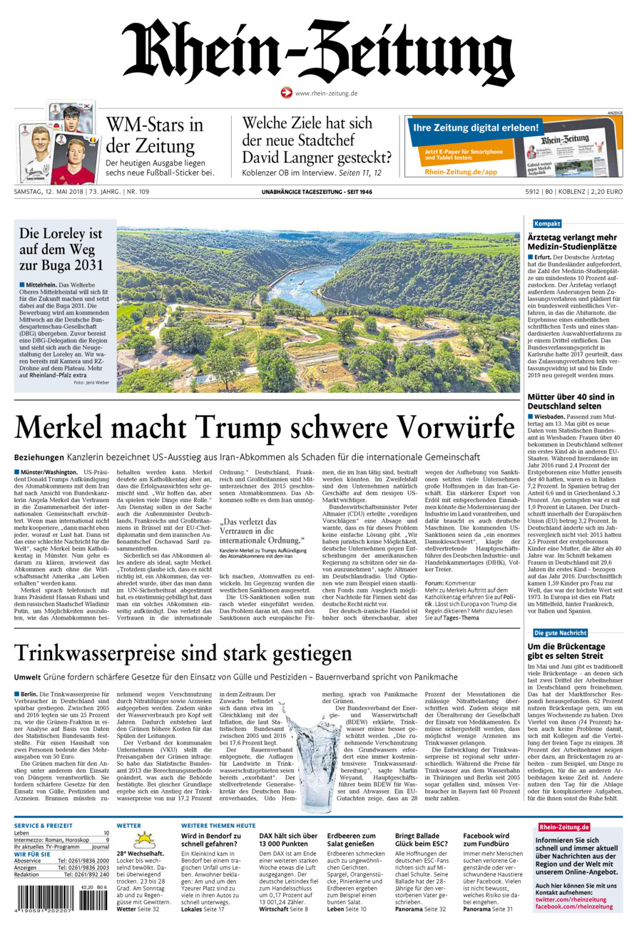 Rhein-Zeitung Koblenz & Region vom Samstag, 12.05.2018