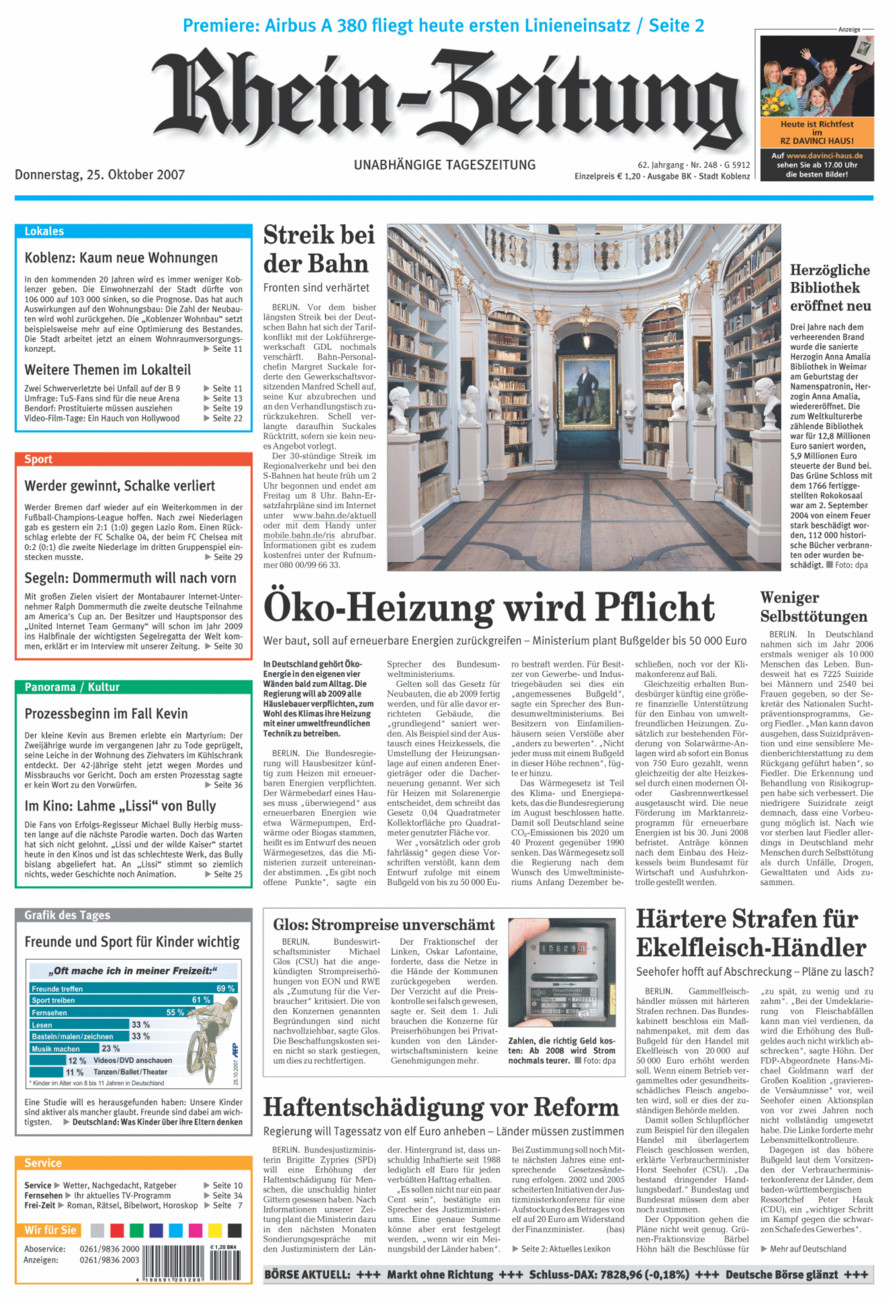 Rhein-Zeitung Koblenz & Region vom Donnerstag, 25.10.2007