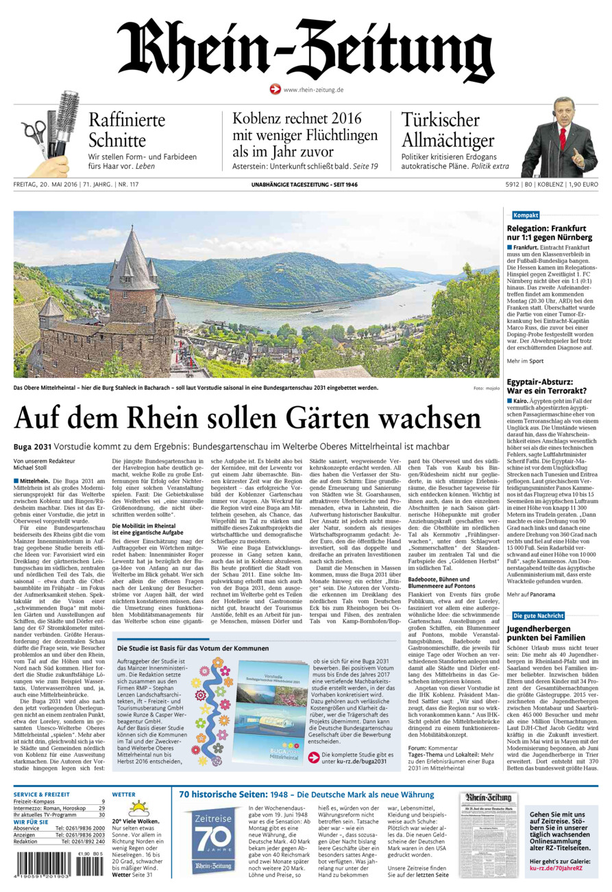 Rhein-Zeitung Koblenz & Region vom Freitag, 20.05.2016