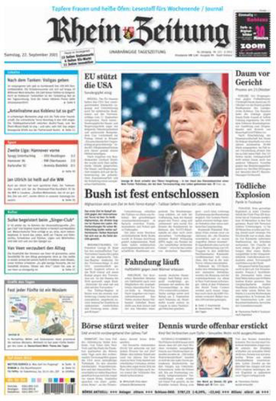 Rhein-Zeitung Koblenz & Region vom Samstag, 22.09.2001