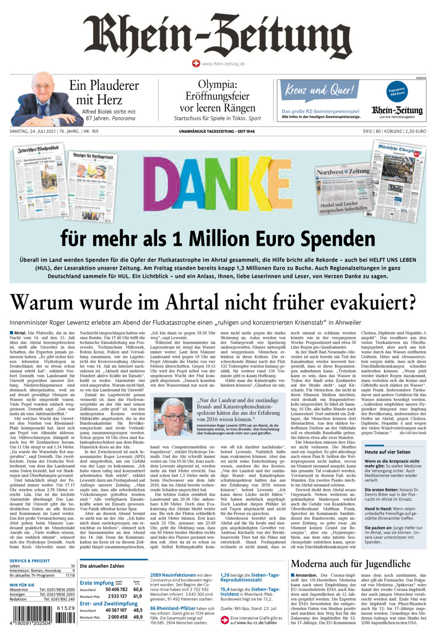 Rhein-Zeitung Koblenz & Region vom Samstag, 24.07.2021