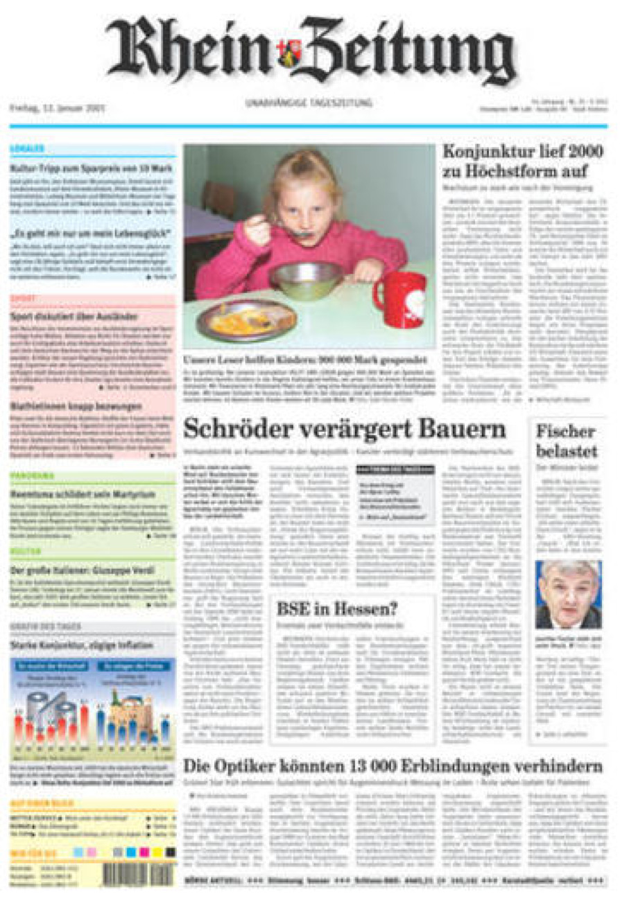 Rhein-Zeitung Koblenz & Region vom Freitag, 12.01.2001