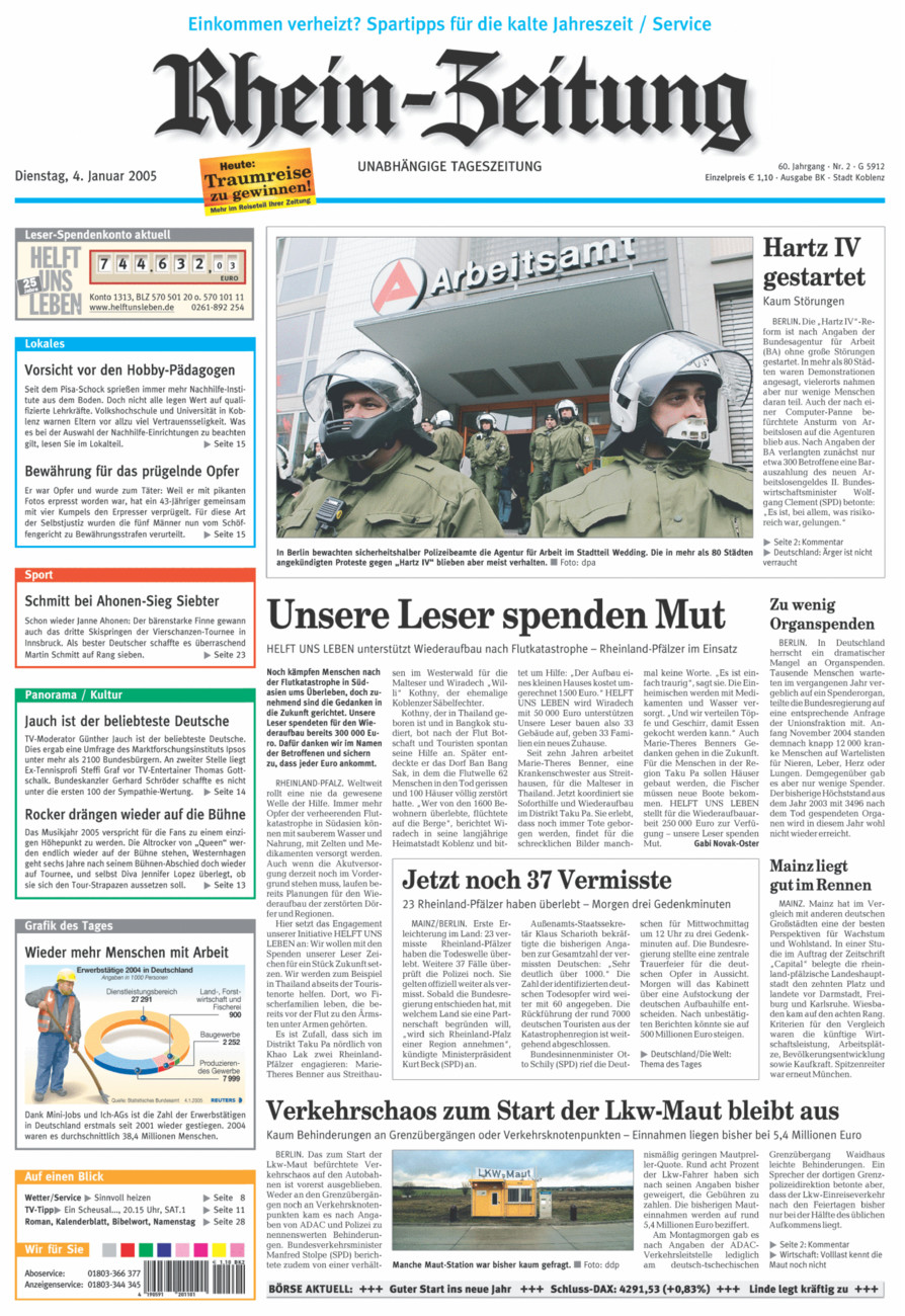 Rhein-Zeitung Koblenz & Region vom Dienstag, 04.01.2005