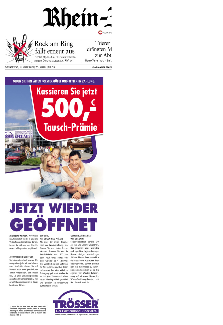 Rhein-Zeitung Koblenz & Region vom Donnerstag, 11.03.2021