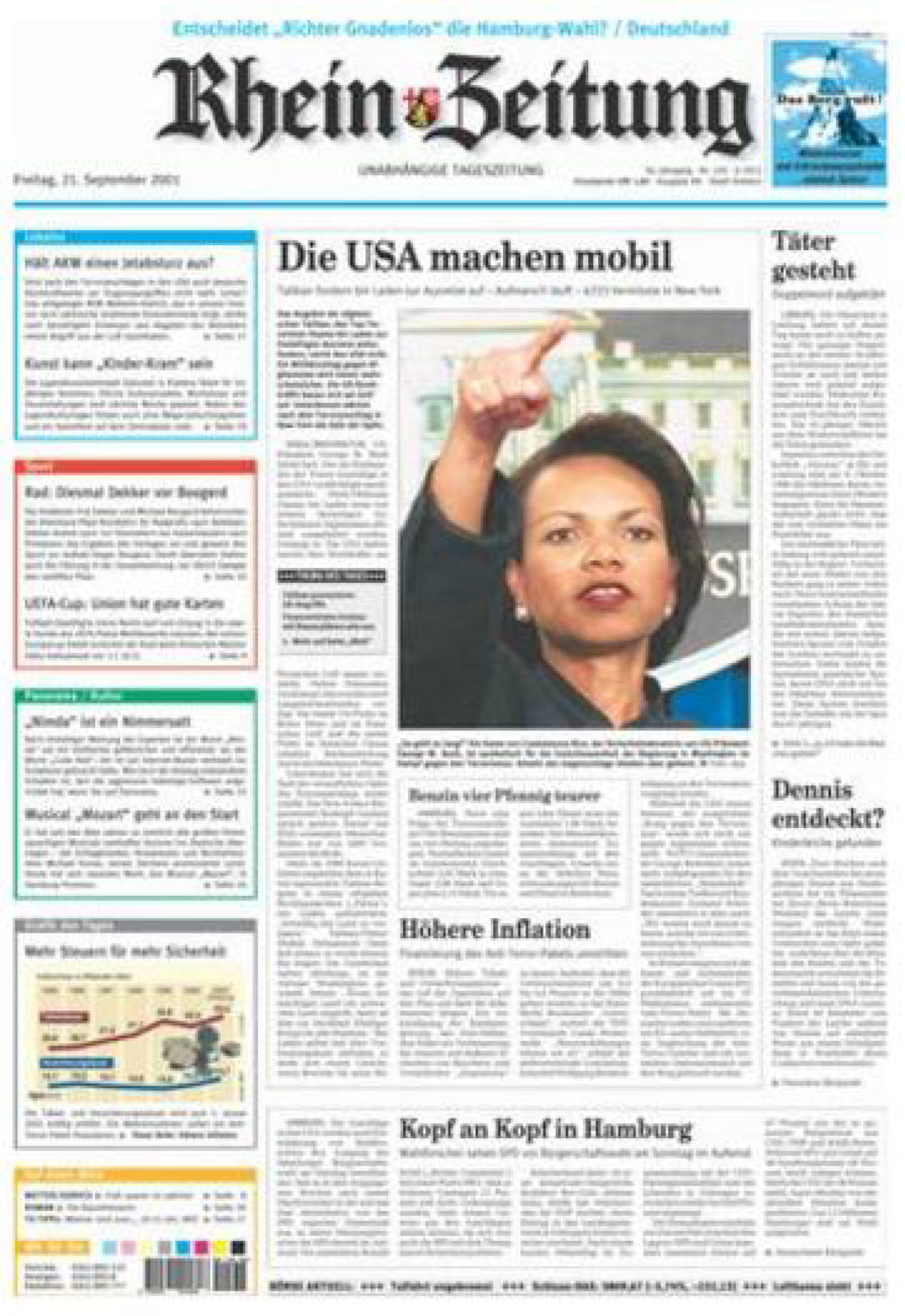 Rhein-Zeitung Koblenz & Region vom Freitag, 21.09.2001