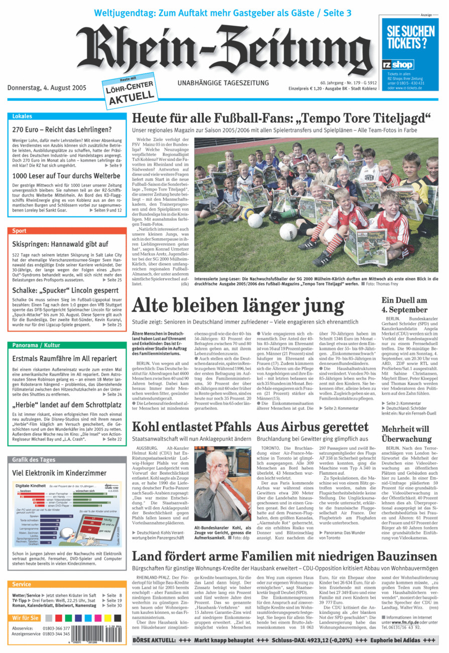 Rhein-Zeitung Koblenz & Region vom Donnerstag, 04.08.2005