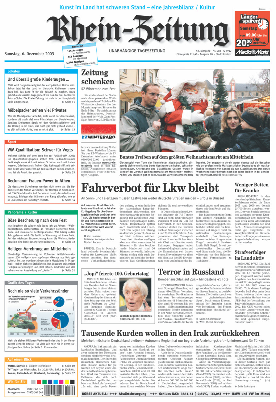 Rhein-Zeitung Koblenz & Region vom Samstag, 06.12.2003